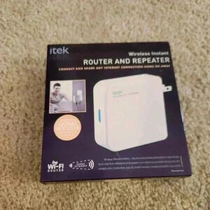 ITEK WIRELESS INSTANT ROUTER & REPEATER RANGE EXTENDER SIGNAL BOOSTER #FF